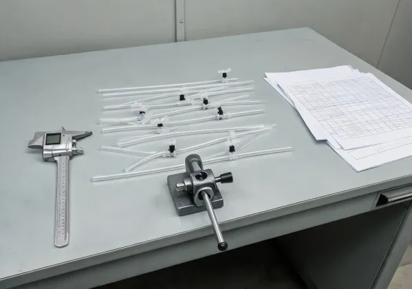 Illustrative emitter comparison bench